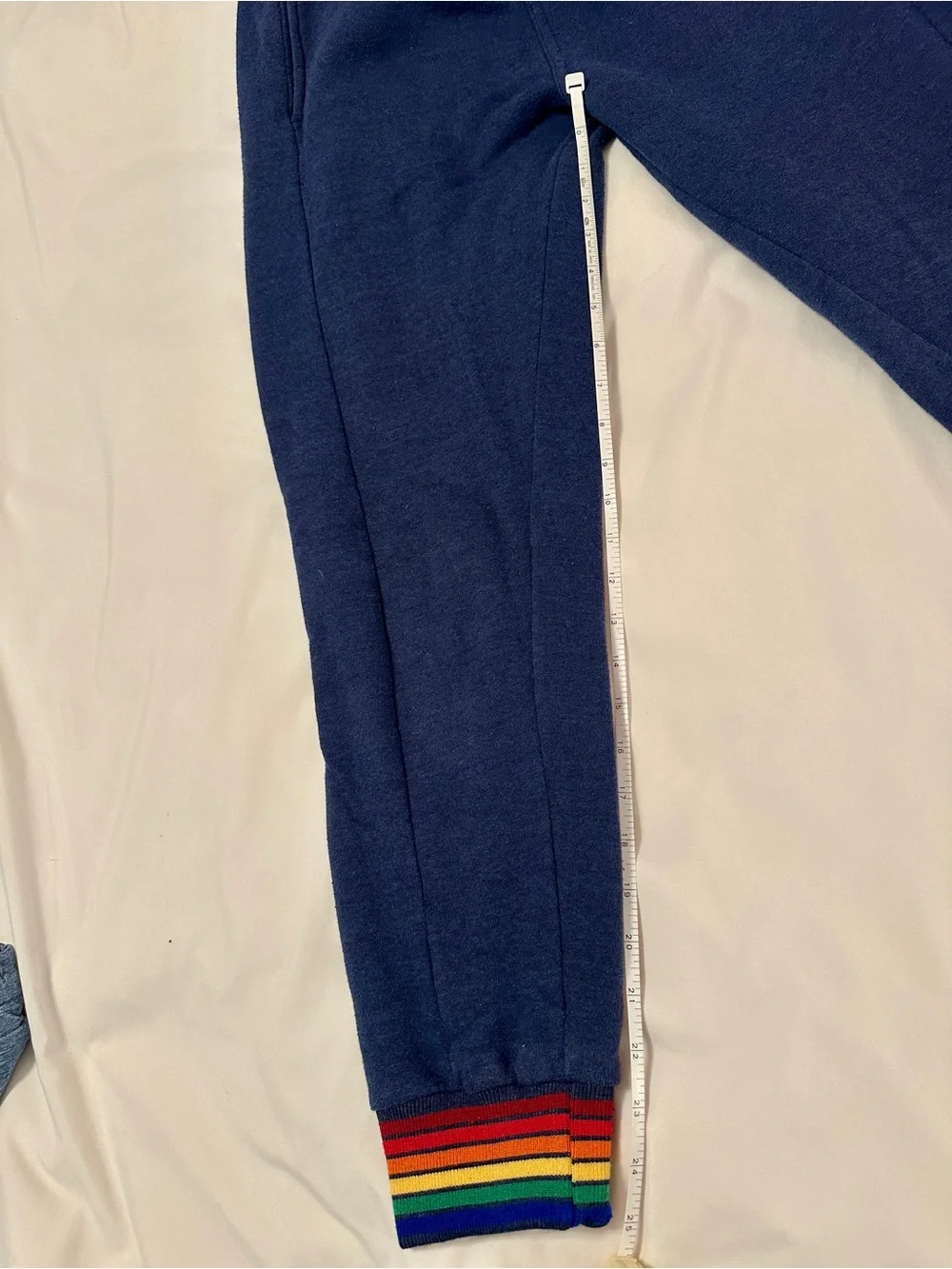 Aviator Nation Navy Rainbow Trim Sweatpants. Medium - Picture 4 of 5